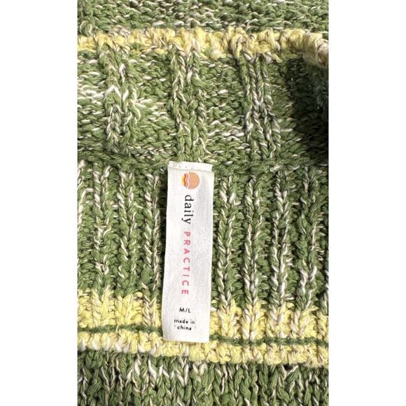 Daily Practice Size M L Palm Frond Wrap Cardigan Sweater Anthropologie Boho Knit - Picture 4 of 9